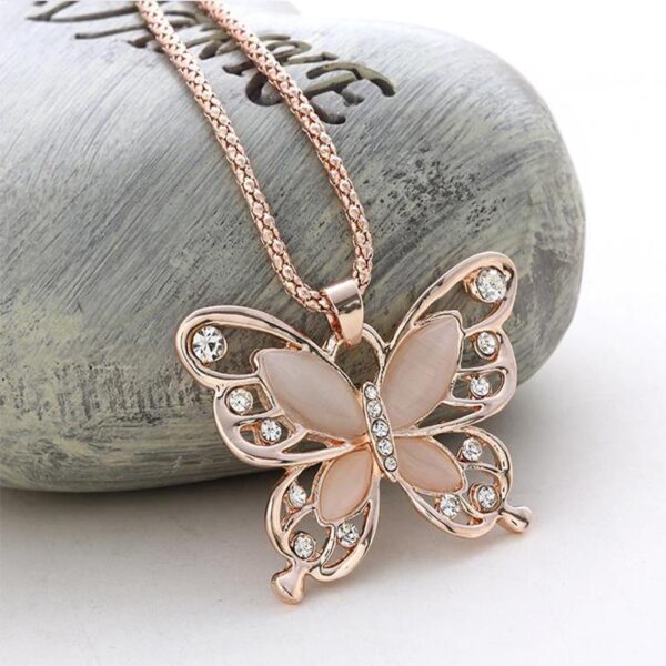 Pink Butterfly Necklace